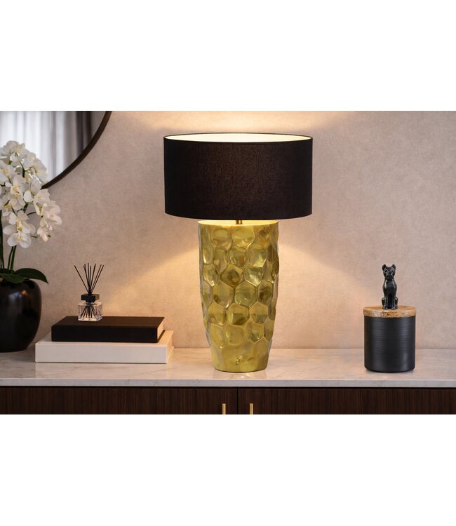 Invicta Interior Tafellamp AURELIA 55 cm met hamerslageffect, goudkleurig - 46659