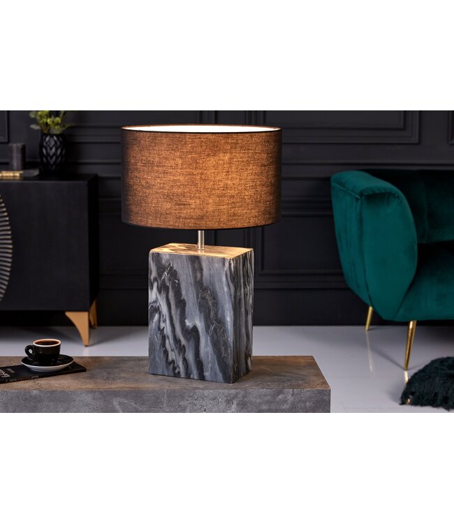 Invicta Interior Tafellamp NOBLE 35 cm voet marmerzwart zonder lampenkap - 40901