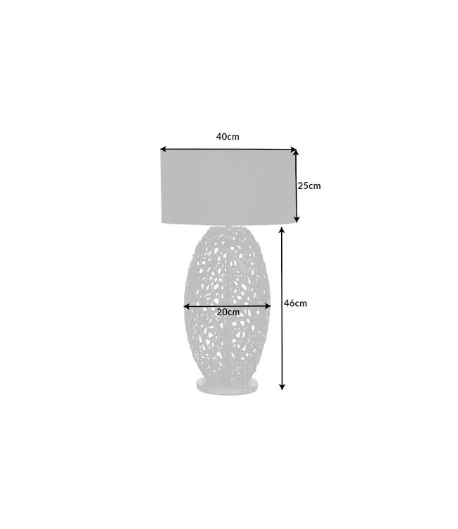 Invicta Interior Tafellampframe LEAF 45 cm zwart zonder lampenkap - 42231
