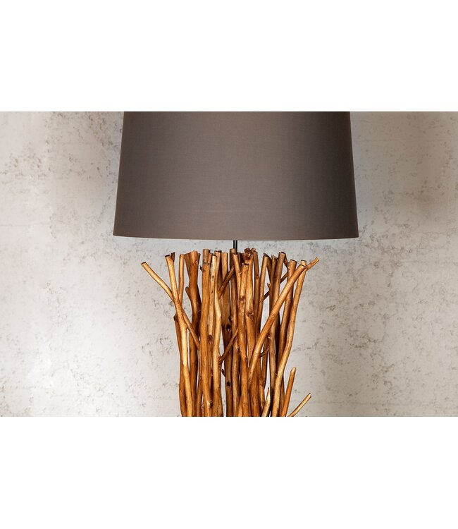 Invicta Interior Lampenkap 48x35x55cm linnen grijsbruin voor staande lamp - 19472-2