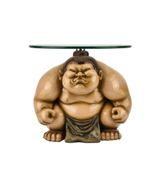 Invicta Interior Bijzettafel SUMO 30 cm rond glas beige - 48014