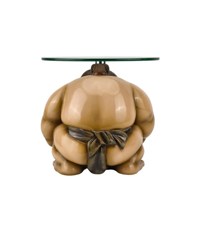 Invicta Interior Bijzettafel SUMO 30 cm rond glas beige - 48014