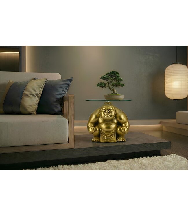 Invicta Interior Bijzettafel SUMO 30 cm rond glas goud - 48013