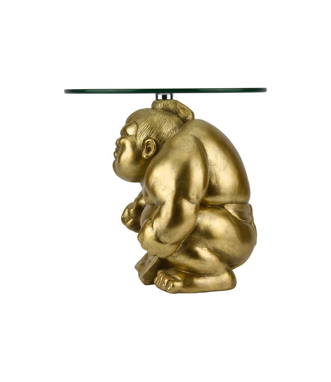 Invicta Interior Bijzettafel SUMO 30 cm rond glas goud - 48013