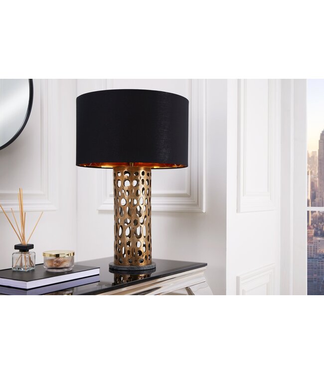 Invicta Interior Tafellampframe LEAF 45 cm antiek koper zonder lampenkap - 42230