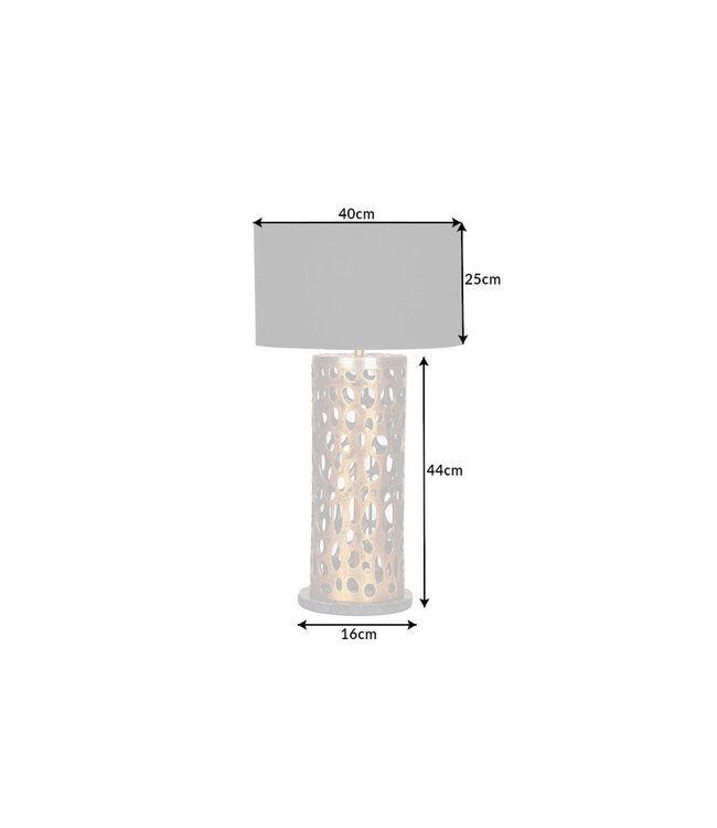 Invicta Interior Tafellampframe LEAF 45 cm antiek koper zonder lampenkap - 42230