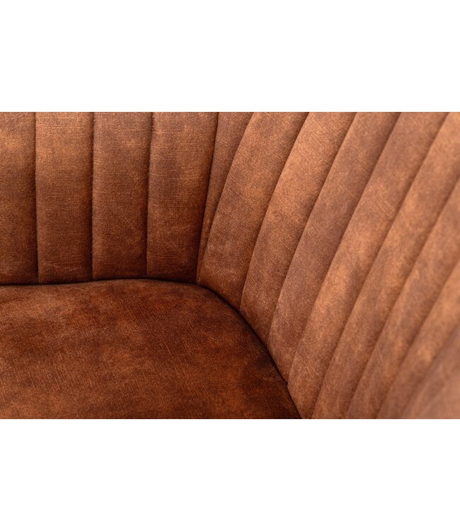 Invicta Interior Stoel TURIN met armleuningen van roestbruin fluweel - 46656