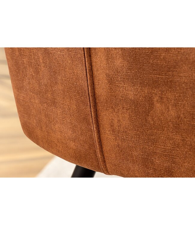 Invicta Interior Stoel TURIN met armleuningen van roestbruin fluweel - 46656