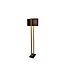 Invicta Interior Vloerlamp COLLEEN 160 cm, metaal, goudkleurig met zwarte voet en lampenkap - 47904