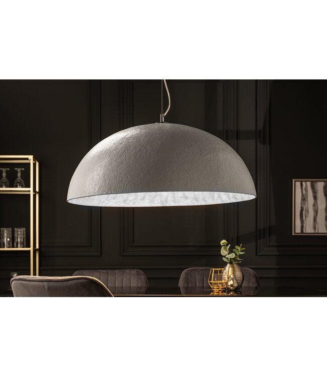 Invicta Interior Hanglamp GLOW 70cm van glasvezel, wit en zilver - 10723