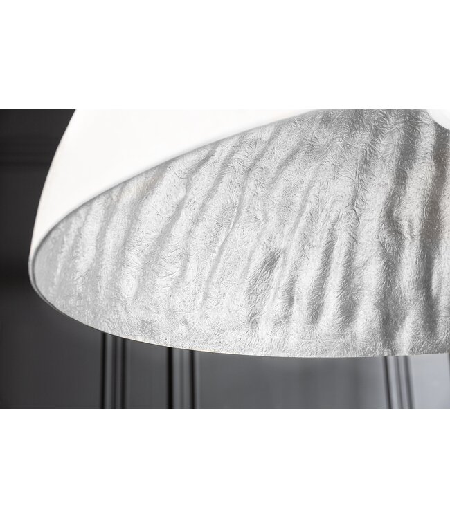 Invicta Interior Hanglamp GLOW 70cm van glasvezel, wit en zilver - 10723