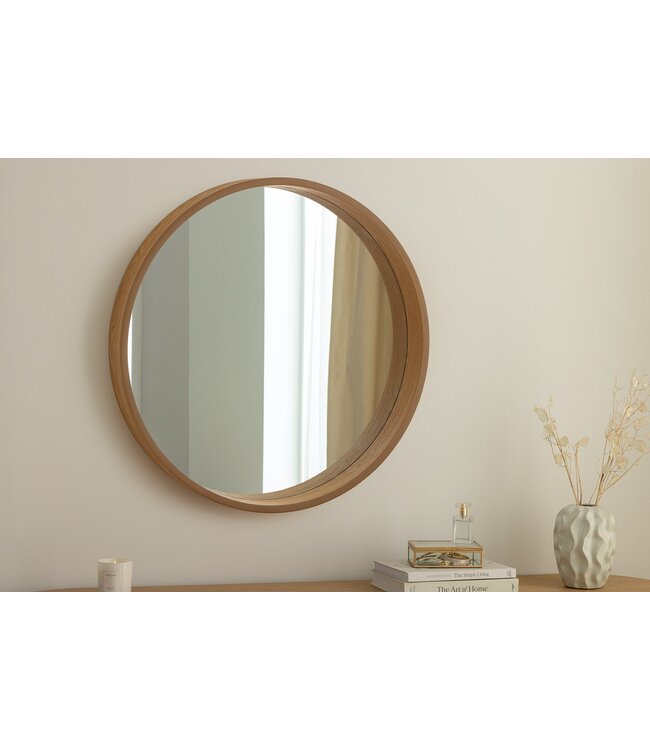 Invicta Interior Wandspiegel PORTRET 70 cm rond eikenhoutfineer - 48257