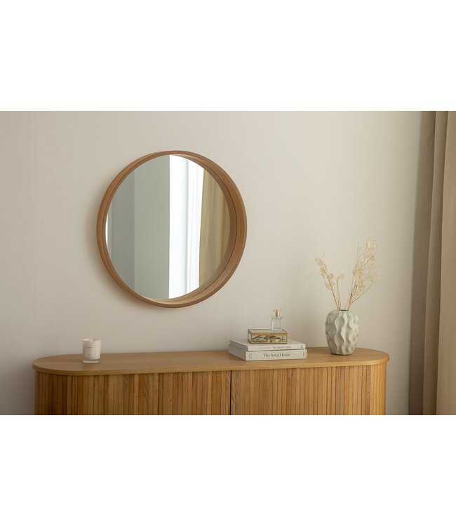 Invicta Interior Wandspiegel PORTRET 70 cm rond eikenhoutfineer - 48257