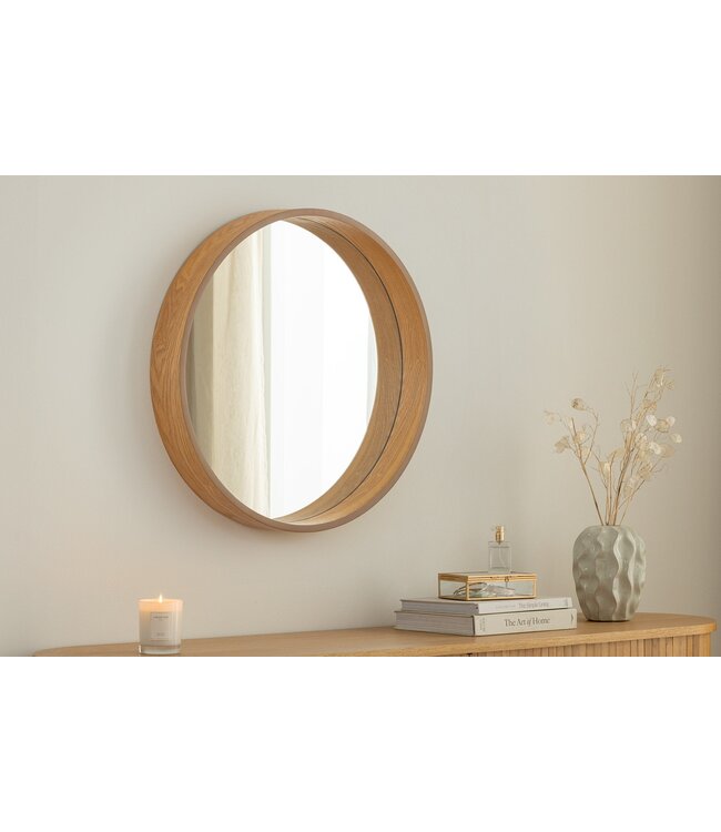 Invicta Interior Wandspiegel PORTRET 70 cm rond eikenhoutfineer - 48257