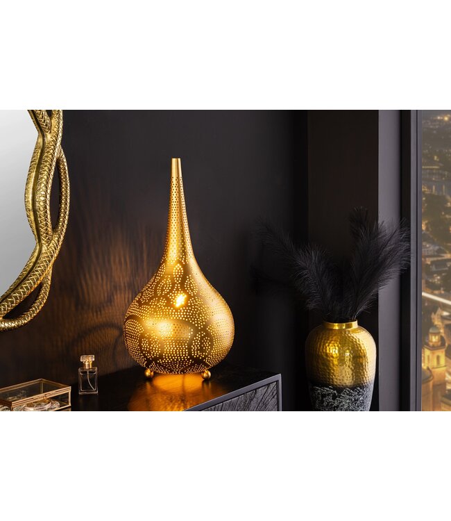 Invicta Interior Vloerlamp ORIENT LIVING 50 cm ijzer met gouden decoratie - 44898