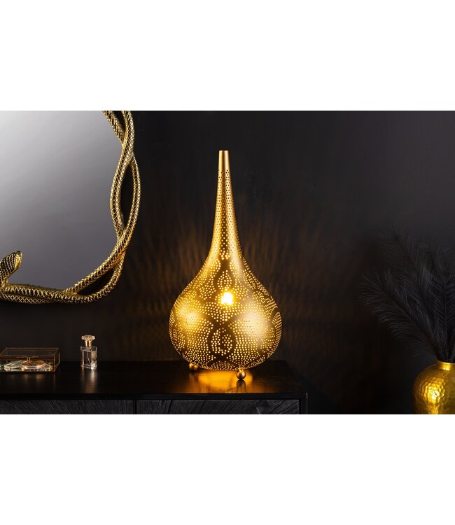 Invicta Interior Vloerlamp ORIENT LIVING 50 cm ijzer met gouden decoratie - 44898