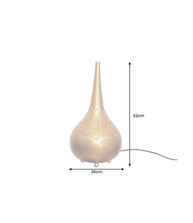 Invicta Interior Vloerlamp ORIENT LIVING 50 cm ijzer met gouden decoratie - 44898