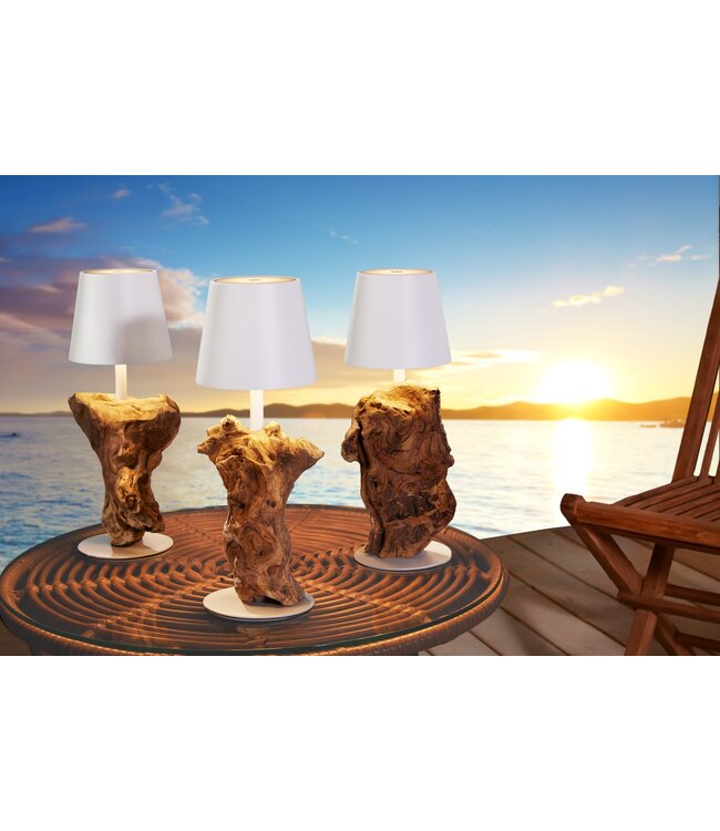 Invicta Interior LED-tafellamp op batterijen HYPNOTIC TO GO 30 cm wit naturel oplaadbaar met touchdimmer snoerloos - 44099