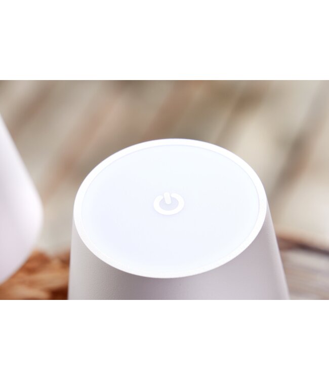 Invicta Interior LED-tafellamp op batterijen HYPNOTIC TO GO 30 cm wit naturel oplaadbaar met touchdimmer snoerloos - 44099