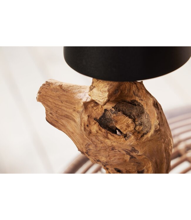 Invicta Interior LED-tafellamp op batterijen HYPNOTIC TO GO 30 cm zwart naturel oplaadbaar met touchdimmer snoerloos - 44098