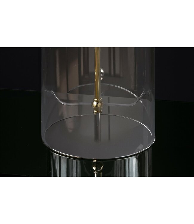 Invicta Interior Tafellamp CLASSICO 50 cm lampenkap wit goudkleurig glas transparant goud - 46012