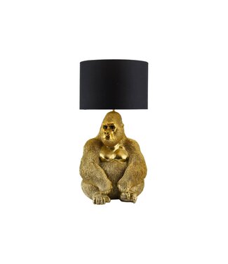 Invicta Interior Tafellamp KING APE 55 cm met goudkleurige en zwarte kap - 48026
