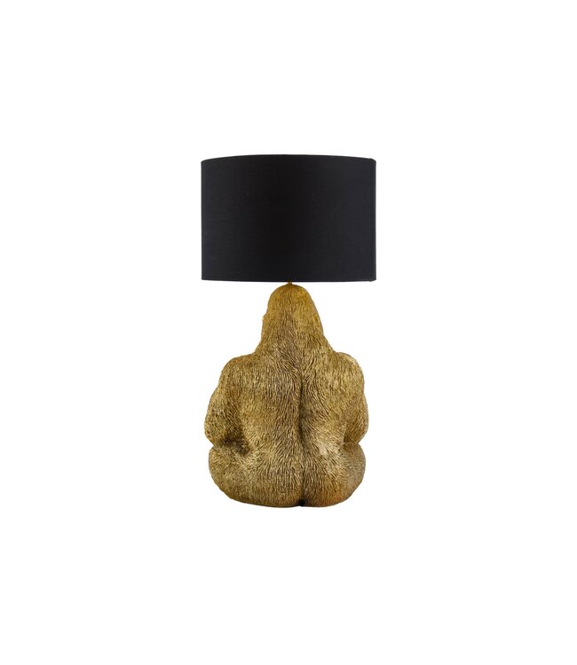 Invicta Interior Tafellamp KING APE 55 cm met goudkleurige en zwarte kap - 48026