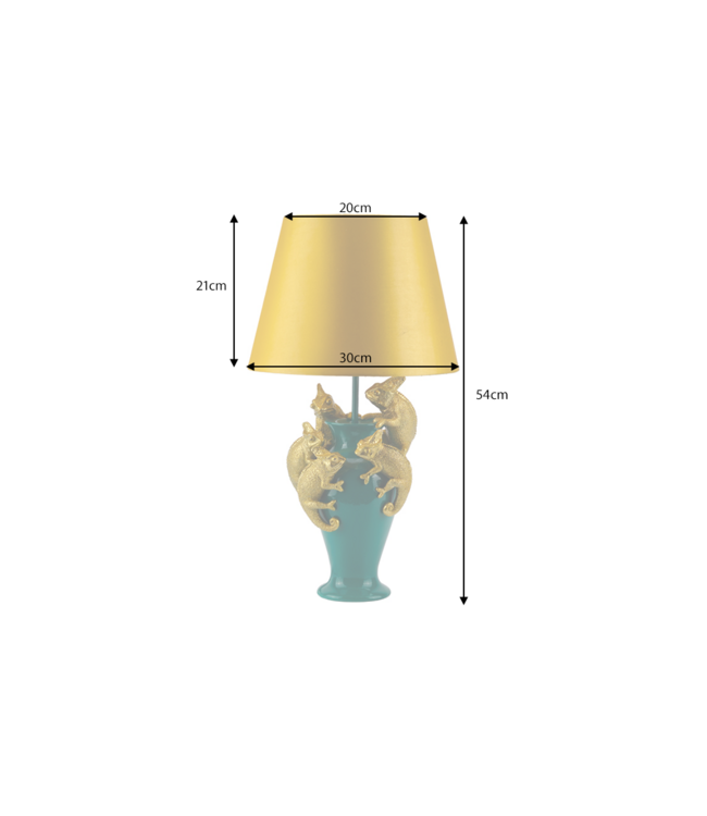 Invicta Interior Tafellamp CHAMELEON 55 cm groen goud geel kap - 48027