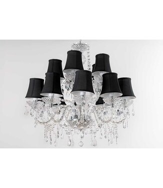 Invicta Interior Lampenkapset van 15 stuks voor kroonluchter, zwart - 44803