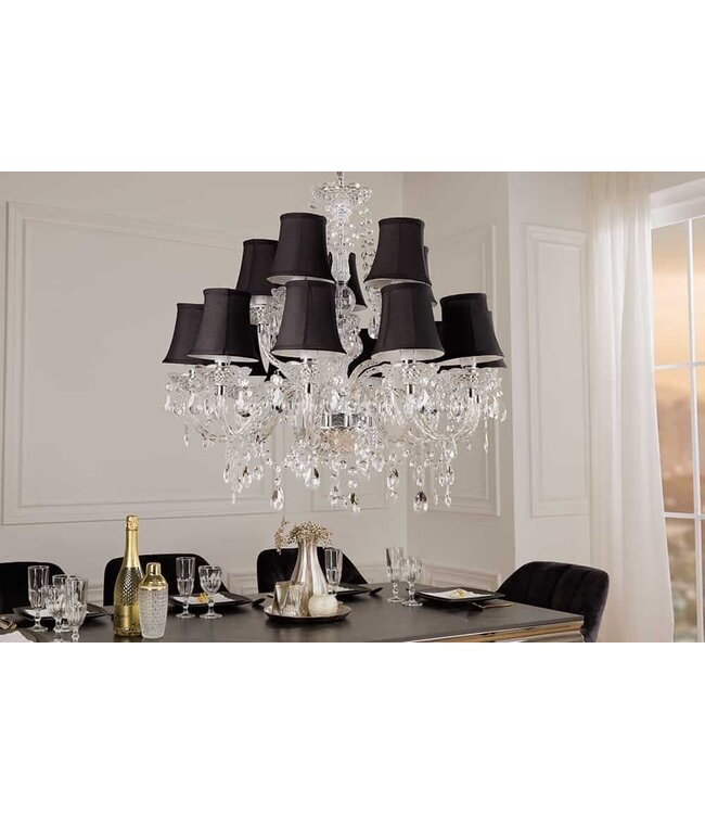 Invicta Interior Lampenkapset van 15 stuks voor kroonluchter, zwart - 44803