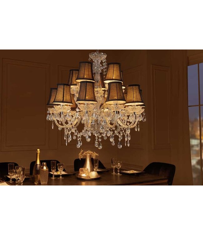 Invicta Interior Lampenkapset van 15 stuks voor kroonluchter, zwart - 44803