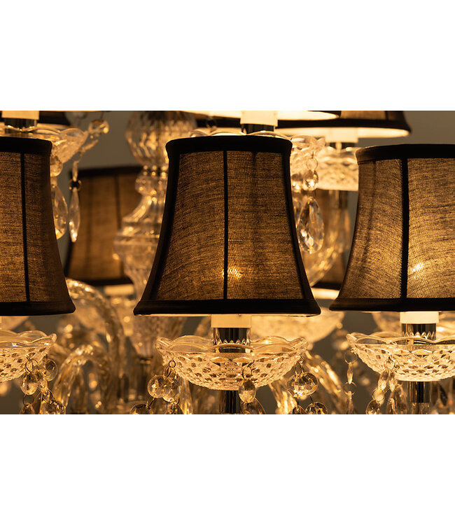 Invicta Interior Lampenkapset van 15 stuks voor kroonluchter, zwart - 44803