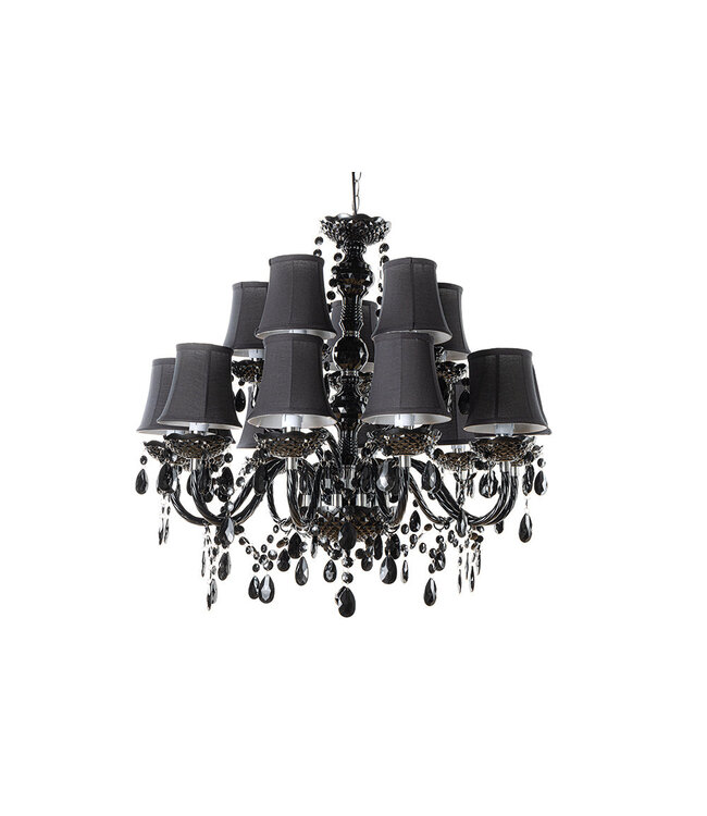 Invicta Interior Lampenkapset van 15 stuks voor kroonluchter, zwart - 44803