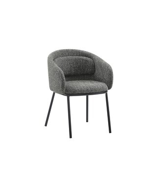 Invicta Interior Stoel FLORENZ met armleuningen, gestructureerde stof, grijs en zwart metalen frame - 47791