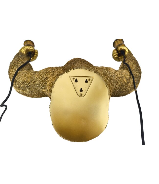 Invicta Interior Wandlamp KING APE 50 cm handgemaakt goud - 48031