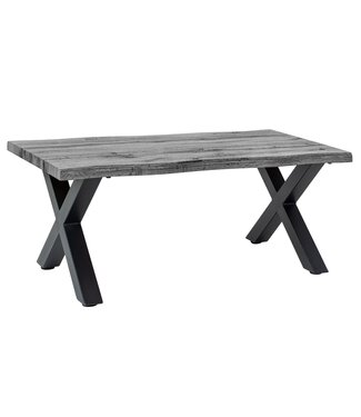 Invicta Interior Salontafel WILD, 90 cm tafelblad, 30 mm X-vormige poten, wilde eikenlook, grijs - 47636