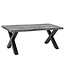 Invicta Interior Salontafel WILD, 90 cm tafelblad, 30 mm X-vormige poten, wilde eikenlook, grijs - 47636
