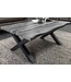Invicta Interior Salontafel WILD, 90 cm tafelblad, 30 mm X-vormige poten, wilde eikenlook, grijs - 47636