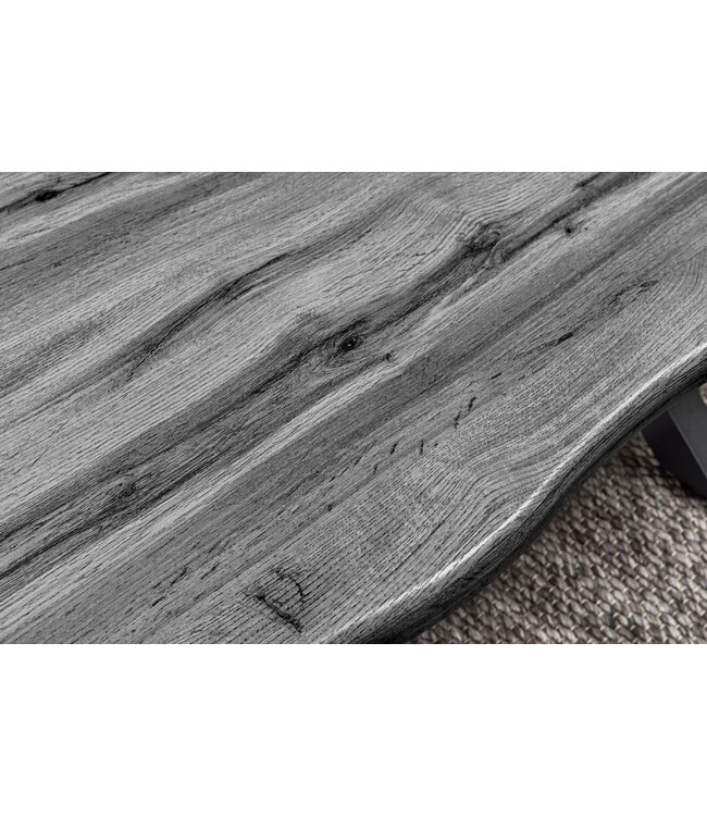 Invicta Interior Salontafel WILD, 90 cm tafelblad, 30 mm X-vormige poten, wilde eikenlook, grijs - 47636