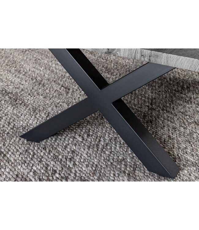 Invicta Interior Salontafel WILD, 90 cm tafelblad, 30 mm X-vormige poten, wilde eikenlook, grijs - 47636