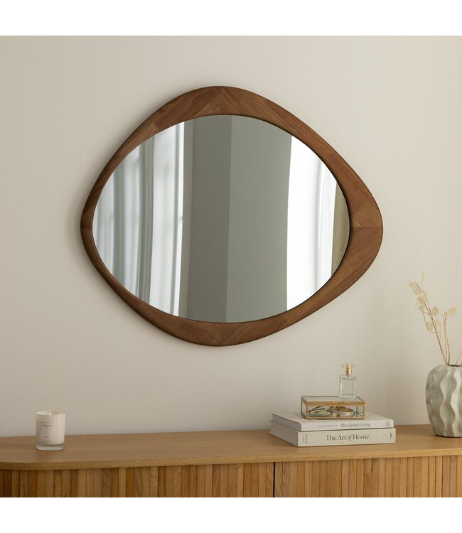 Invicta Interior ORGANIC wandspiegel 90 cm, massief hout, walnoothoutlook - 48243