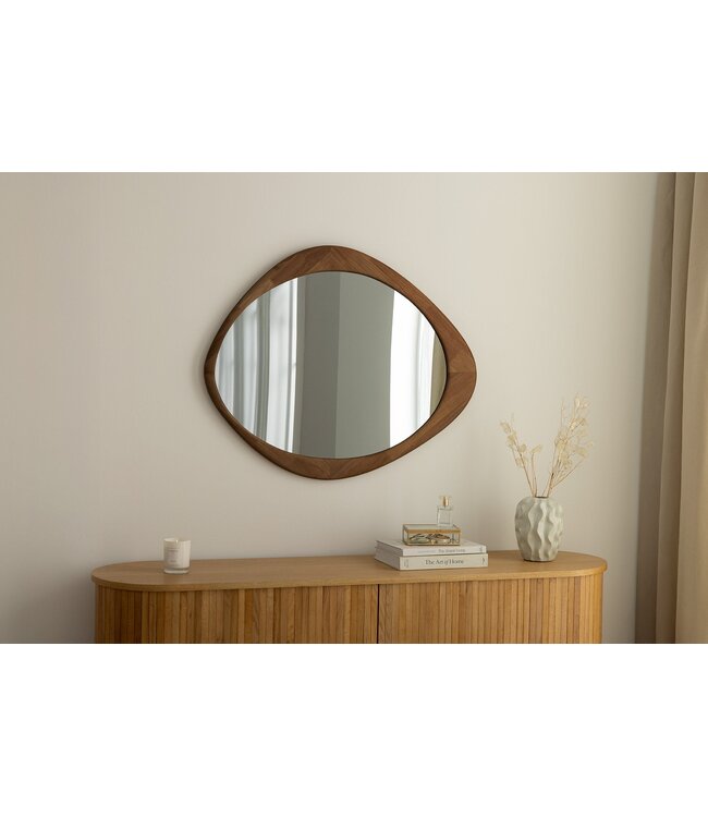 Invicta Interior ORGANIC wandspiegel 90 cm, massief hout, walnoothoutlook - 48243