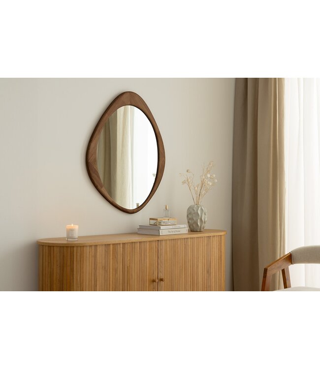 Invicta Interior ORGANIC wandspiegel 90 cm, massief hout, walnoothoutlook - 48243