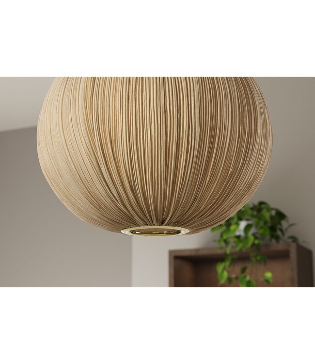 Invicta Interior Hanglamp ORGANIC 35 cm natuurlijke stoffen kap goudkleurig in boho-stijl - 45843