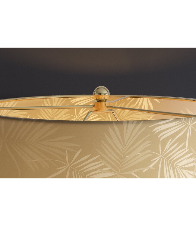 Invicta Interior Tafellamp CLASSICO 55 cm lampenkap wit goudkleurig glas transparant goud - 46013