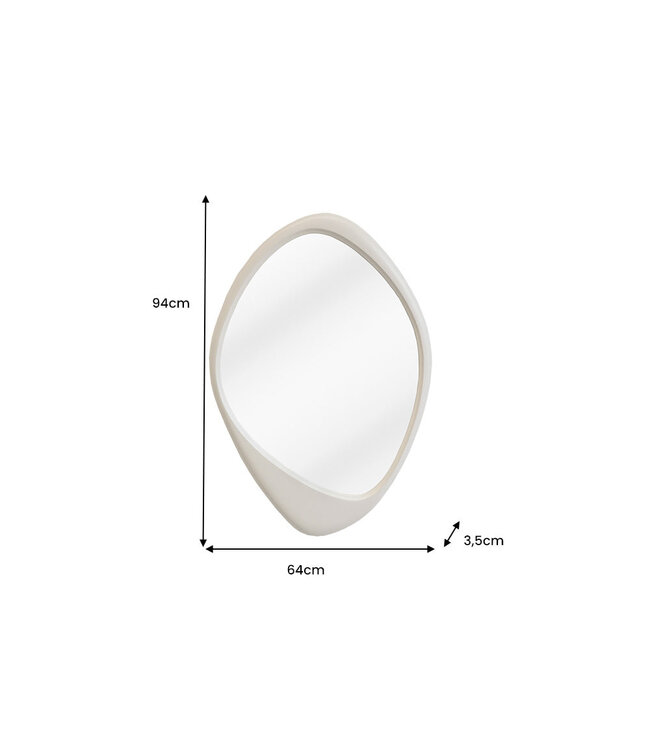 Invicta Interior Wandspiegel ORGANIC 90cm grijsbeige - 48129