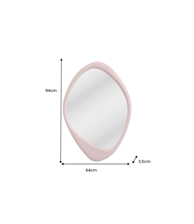 Invicta Interior Wandspiegel ORGANIC 90cm roze - 48128