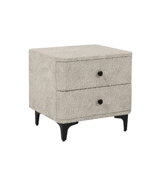 Invicta Interior Nachtkastje ART DECO 45cm bouclé greige - 45333