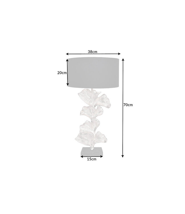 Invicta Interior Tafellamp GINKGO 70 cm zilver zonder kap - 41693