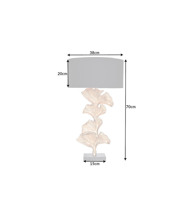 Invicta Interior Tafellamp GINKGO 70cm goud zonder kap - 41694